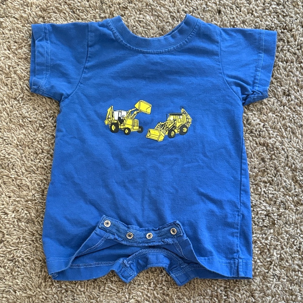 Blue Construction Print Kids One Piece